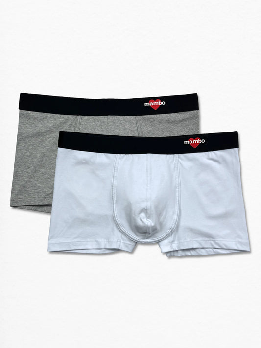 Boxer Cotton-Stretch Blanco/Gris 2-Pack