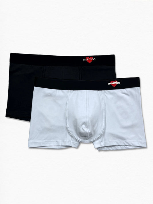 Boxer Cotton-Stretch Negro/Blanco 2-Pack