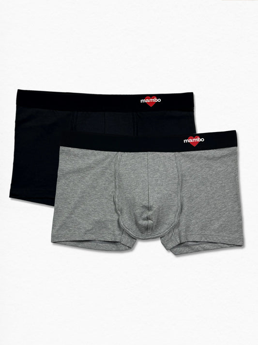 Boxer Cotton-Stretch Negro/Gris 2-Pack