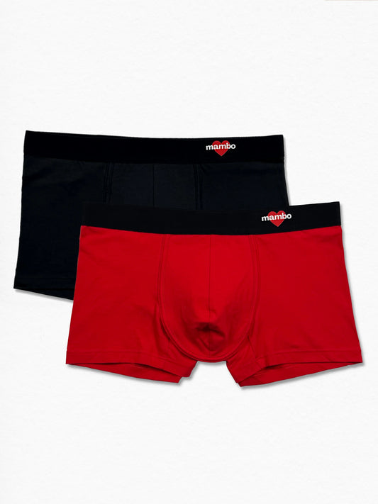 Boxer Cotton-Stretch Negro/Rojo 2-Pack