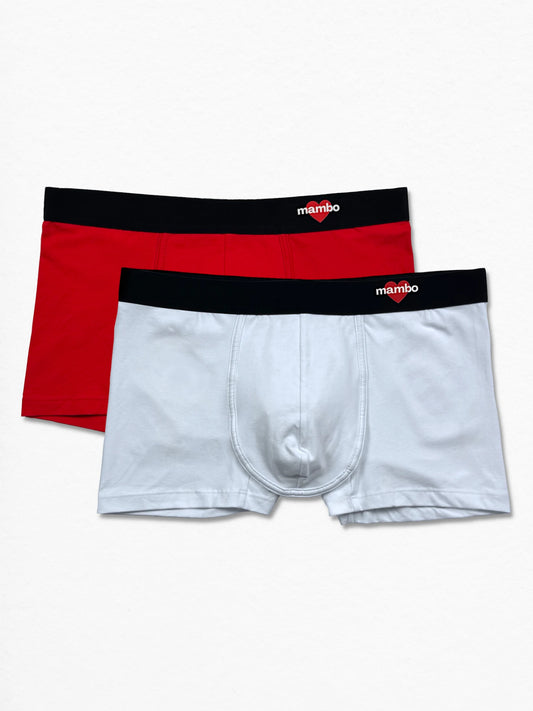 Boxer Cotton-Stretch Blanco/Rojo 2-Pack